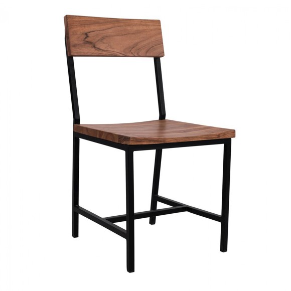 ΚΑΡΕΚΛΑ ΑΠΟ ΜΕΤΑΛΛΟ & ΜΑΣΙΦ ΞΥΛΟ ΑΚΑΚΙΑΣ FB98179.11 45,5x43,5x85,5Υεκ - 2τμχ