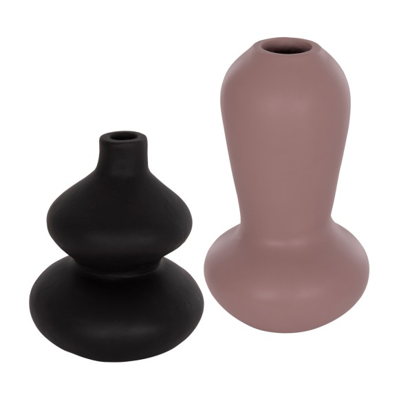 ΣΕΤ 2 ΕΠΙΤΡΑΠΕΖΙΑ ΔΙΑΚΟΣΜΗΤΙΚΑ ΒΑΖΑ FB921144 ΤΕΡΑΚΟΤΑ ΣΕ ΜΑΥΡΟ & ΜΩΒ