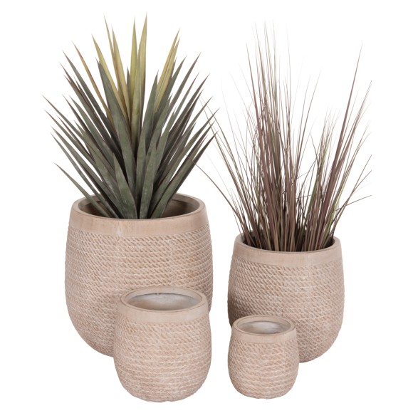 ΣΕΤ 4ΤΜΧ ΓΛΑΣΤΡΕΣ ΣΤΡΟΓΓΥΛΕΣ FB94722 FIBERCLAY--IVORY CEMENT Φ54x54Υεκ