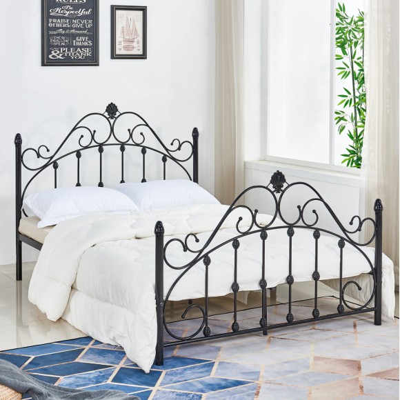 ΚΡΕΒΑΤΙ ΜΕΤΑΛΛΙΚΟ 150x200 εκ. ΜΑΥΡΟ ΧΡΩΜΑ FB9575.01