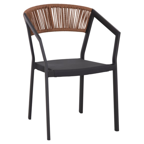 ΠΟΛΥΘΡΟΝΑ ΑΛΟΥΜΙΝΙΟΥ FB95891.01 ΑΝΘΡΑΚΙ ΣΚΕΛΕΤΟΣ&TEXTLINE-ΜΠΕΖ RATTAN 56,5x58x79Υ εκ.