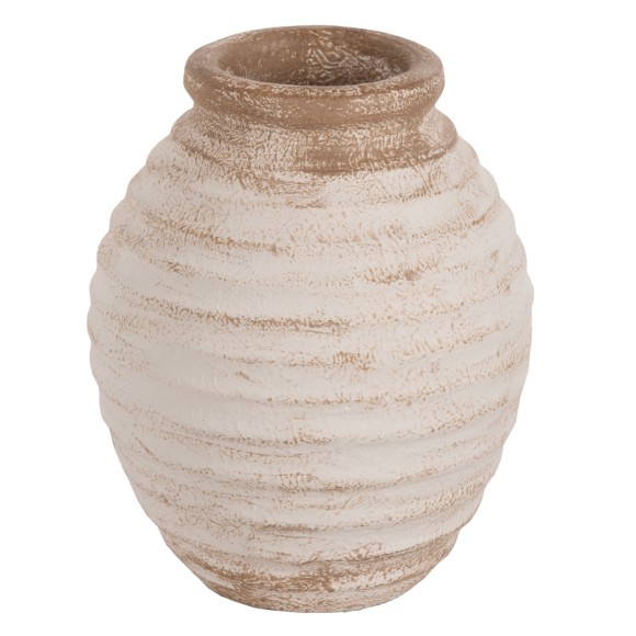 ΔΙΑΚΟΣΜΗΤΙΚΟ ΒΑΖΟ FB97940 ΤΕΡΑΚΟΤΑ ΣΕ ANTIQUE ΛΕΥΚΟ ΜΠΕΖ ΧΡΩΜΑ Φ20x25Y εκ.