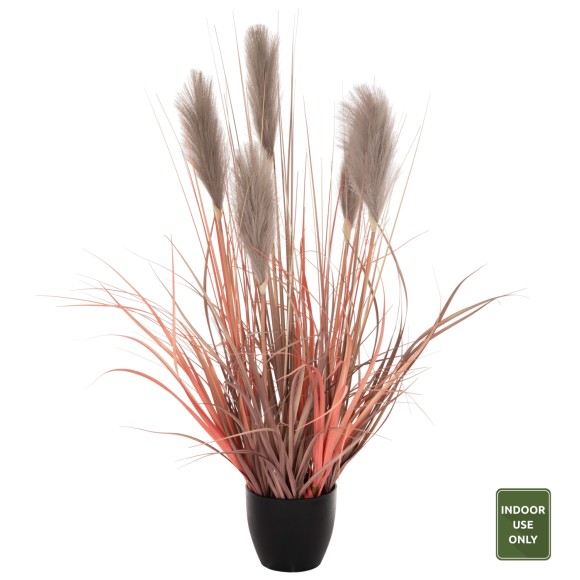 ΔΙΑΚΟΣΜΗΤΙΚΟ ΣΥΝΘΕΤΙΚΟ ΦΥΤΟ FB94015 ΣΕ ΓΛΑΣΤΡΑ ME GRASS+FEATHERS Φ14,5x12,5-86Υεκ.