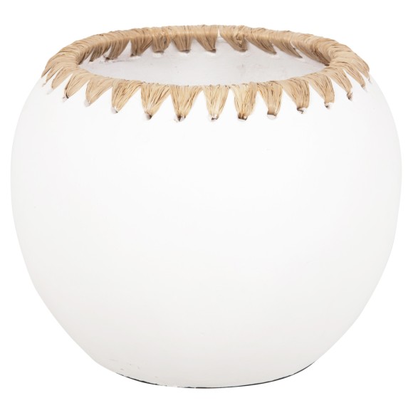 ΔΙΑΚΟΣΜΗΤΙΚΟ ΒΑΖΟ FB94375 ΤΕΡΑΚΟΤΑ ΣΕ ΛΕΥΚΟ ΜΕ ΠΛΕΞΗ ΨΑΘΑΣ ΣΤΟ ΣΤΟΜΙΟ Φ29x23Υεκ.