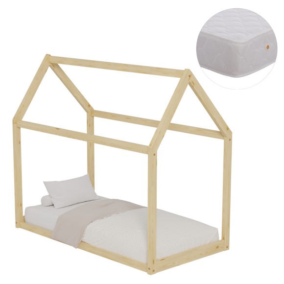 ΚΡΕΒΑΤΙ ΠΑΙΔΙΚΟ ΜΕ ΣΤΡΩΜΑ FB921303 ΞΥΛΟ ΠΕΥΚΟΥ ΣΕ ΦΥΣΙΚΟ--ΣΤΡΩΜΑ 70x140εκ