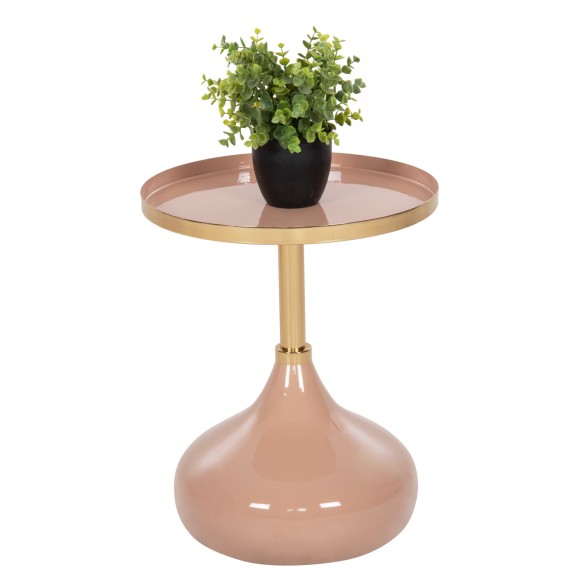 ΤΡΑΠΕΖΙ ΒΟΗΘΗΤΙΚΟ ΣΤΡΟΓΓΥΛΟ FB94384.10 ΜΕΤΑΛΛΟ ΣΕ ΣΟΜΟΝ-ΜΠΕΖ Φ35,5x44,5Υ εκ.