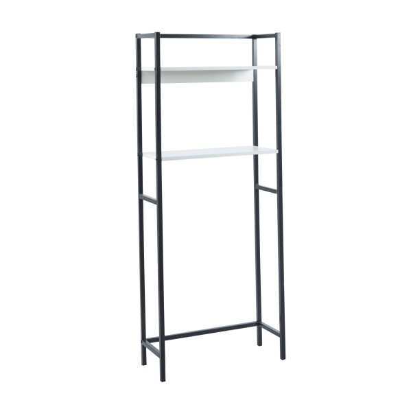 ΕΠΙΠΛΟ ΠΛΥΝΤΗΡΙΟΥ-ΡΑΦΙΕΡΑ FB918072.02 ΜΕΤΑΛΛΟ ΜΑΥΡΟ-MDF ΛΕΥΚΟ 64x25x156Υεκ.