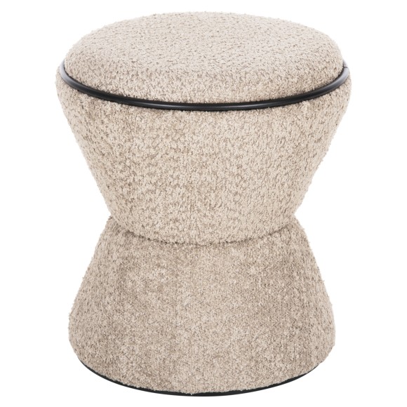 ΣΚΑΜΠΟ ΣΤΡΟΓΓΥΛΟ FB99604.08 ΜΠΟΥΚΛΕ ΥΦΑΣΜΑ ΜΠΕΖ-ΜΑΥΡΗ ΛΕΠΤΟΜΕΡΕΙΑ Φ38x44 εκ.