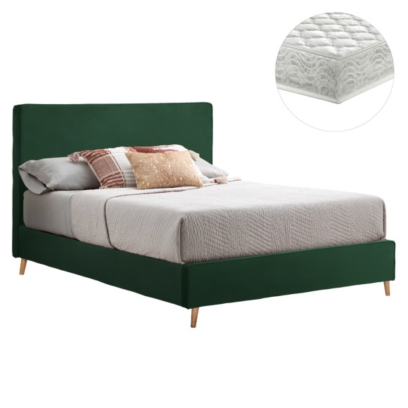 ΚΡΕΒΑΤΙ ΜΕ ΣΤΡΩΜΑ FB921280.04 ΚΥΠΑΡΙΣΣΙ ΒΕΛΟΥΔΟ--ΓΙΑ 160x200εκ