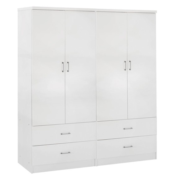 ΝΤΟΥΛΑΠΑ 4ΦΥΛΛΗ ME 4 ΣΥΡΤΑΡΙΑ FB921258 ΜΕΛΑΜΙΝΗ ΣΕ ΛΕΥΚΟ 160x42,5x180,5Υεκ