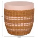 ΒΟΗΘΗΤΙΚΟ ΤΡΑΠΕΖΙ FB918166 FIBER CEMENT ΡΟΖ-RATTAN ΦΥΣΙΚΟ Φ44.5x45Υεκ.