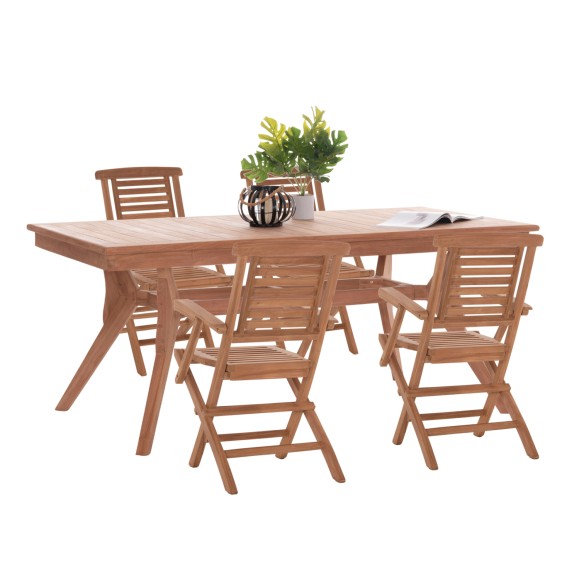 ΣΕΤ ΤΡΑΠΕΖΑΡΙΑΣ FB921290 ΤΡΑΠΕΖΙ & 4 ΠΟΛΥΘΡΟΝΕΣ ΠΤΥΣΣΟΜΕΝΕΣ-ΤΕΑΚ