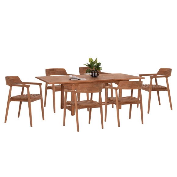 ΣΕΤ ΤΡΑΠΕΖΑΡΙΑΣ FB921291 ΤΡΑΠΕΖΙ & 6 ΠΟΛΥΘΡΟΝΕΣ---ΤΕΑΚ ΞΥΛΟ