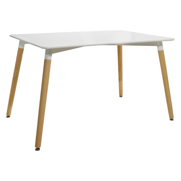 ΤΡΑΠΕΖΙ FB9008.01, ΛΕΥΚΟ MDF, ΞΥΛΙΝΑ ΠΟΔΙΑ ΟΞΙΑ, 120Χ80X73Υ ΕΚ.