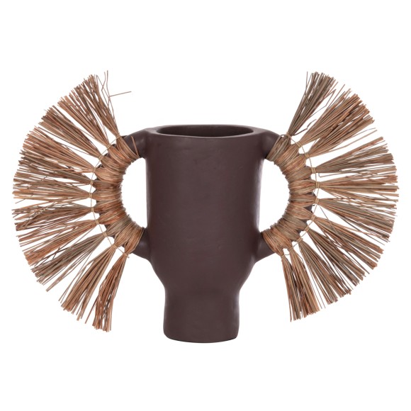 ΕΠΙΤΡΑΠΕΖΙΟ ΔΙΑΚΟΣΜΗΤΙΚΟ ΒΑΖΟ FB94668.07S ΣΟΚΟΛΑΤΙ ΤΕΡΑΚΟΤΑ & GRASS--55x19x34Υεκ