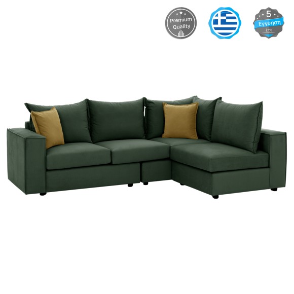 ΚΑΝΑΠΕΣ ΓΩΝΙΑ ΠΟΛΥΜΟΡΦΙΚΟΣ ΥΦΑΣΜΑ ΑΛΕΚΙΑΣΤΟ ΠΡΑΣΙΝΟ 265x185x98Yεκ. FB93256.17