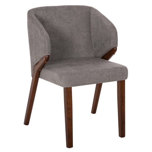 ΚΑΡΕΚΛΑ FB99749 RUBBERWOOD ΣΕ ΚΑΡΥΔΙ-ΓΚΡΙ ΥΦΑΣΜΑ 50x53x77Υεκ. - 2τμχ