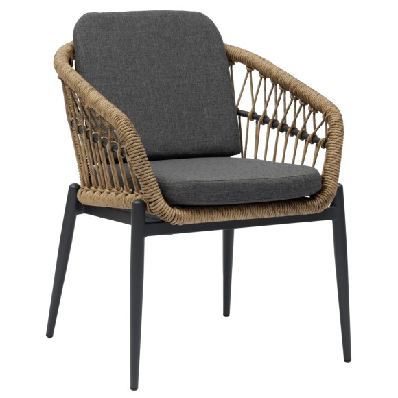 ΠΟΛΥΘΡΟΝΑ ΑΛΟΥΜ. FB96272.01 ΣΚΟΥΡΟ ΓΚΡΙ ΣΚΕΛΕΤΟΣ & ΜΑΞΙΛ.-P.E.RATTAN ΦΥΣΙΚΟ 61x65x82Υ