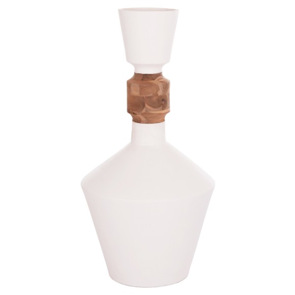 ΔΙΑΚΟΣΜΗΤΙΚΟ ΒΑΖΟ ΔΑΠΕΔΟΥ FB94661.02 FIBER CEMENT ΛΕΥΚΟ--ΞΥΛΟ ΤΕΑΚ Φ60x115Υεκ.