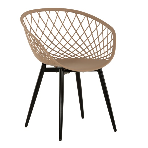 ΠΟΛΥΘΡΟΝΑ ΠΟΛΥΠΡΟΠΥΛΕΝΙΟΥ ΚΑΠΟΥΤΣΙΝΟ-ΜΑΥΡΑ ΜΕΤΑΛΛΙΚΑ ΠΟΔΙΑ FB98001.23 63x56x80Υεκ. - 4τμχ