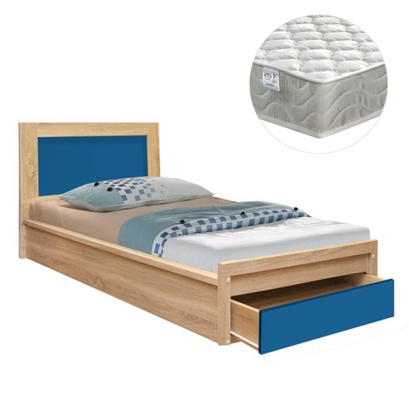 ΚΡΕΒΑΤΙ ΠΑΙΔΙΚΟ ΜΕ ΣΥΡΤΑΡΙ PLAYROOM FB921326 ΜΕΛΑΜΙΝΗ ΣΕ SONAMA/ΣΙΕΛ--ΜΕ ΣΤΡΩΜΑ 90x190εκ