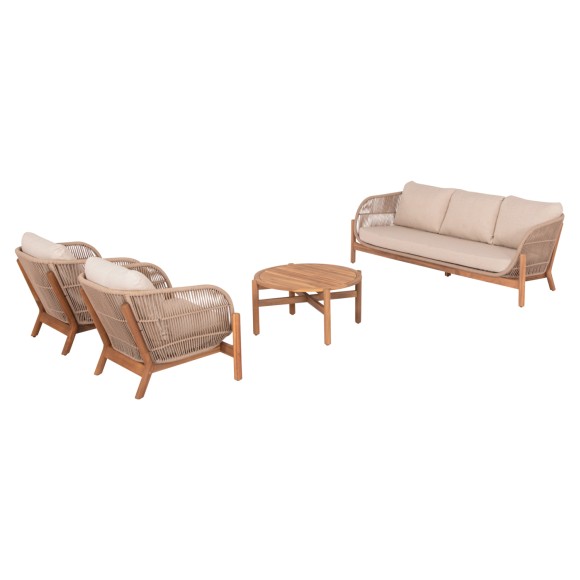 ΣΕΤ ΣΑΛΟΝΙ ΕΞ.ΧΩΡΟΥ 4ΤΜΧ FB96219 ΞΥΛΟ ΑΚΑΚΙΑΣ-ΑΛΟΥΜΙΝΙΟ-ΣΧΟΙΝΙ