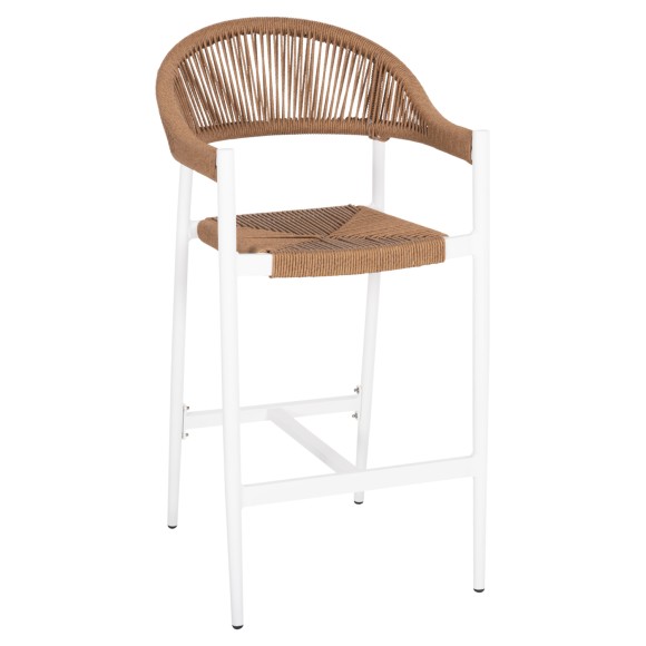 ΣΚΑΜΠΟ BAR ΑΛΟΥΜΙΝΙΟΥ FB95788.11 ΛΕΥΚΟ-ΜΠΕΖ ΤΗΣ ΑΜΜΟΥ ΣΥΝΘ.RATTAN 55x57x106Υεκ.