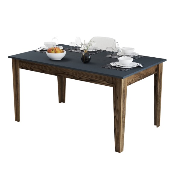 ΤΡΑΠΕΖΙ ΤΡΑΠΕΖΑΡΙΑΣ FB99507.01 ΜΕΛΑΜΙΝΗ ΚΑΡΥΔΙ-ΑΝΘΡΑΚΙ ΜΕ ΑΠΟΘ.ΧΩΡΟ 145x88x75Yεκ.