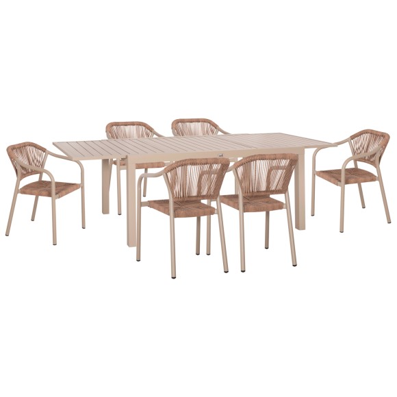 ΣΕΤ ΤΡΑΠΕΖΑΡΙΑΣ ΕΞ.ΧΩΡΟΥ 7ΤΜΧ FB921159 ΜΟΚΑ ΑΛΟΥΜΙΝΙΟ--P.E.RATTAN