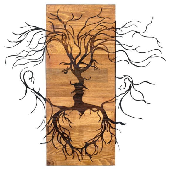 ΔΙΑΚΟΣΜΗΤΙΚΟ ΤΟΙΧΟΥ FACES FB94807-ΦΥΛΛΑ ΜΕΤΑΛΛΟΥ ΜΑΥΡΑ-ΞΥΛΟ 60x3(βάθος)x57,5Υεκ.