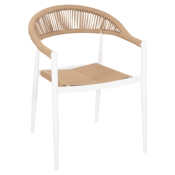 ΠΟΛΥΘΡΟΝΑ ΑΛΟΥΜΙΝΙΟΥ ΛΕΥΚΗ PΕ RATTAN ΜΠΕΖ FB95854.01 56x55,5x78Υεκ.