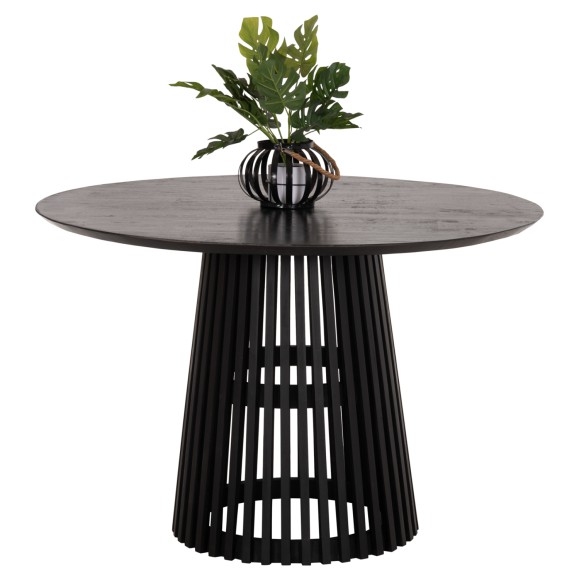 ΤΡΑΠΕΖΙ ΤΡΑΠΕΖΑΡΙΑΣ ΣΤΡΟΓΓΥΛΟ FB99388.02 ΜΑΣΙΦ ΞΥΛΟ MINDI BLACK Φ118x79Υεκ.