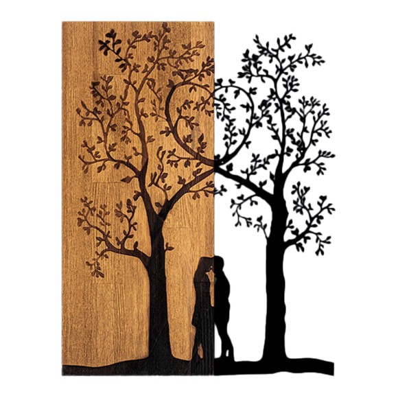 ΔΙΑΚΟΣΜΗΤΙΚΟ ΤΟΙΧΟΥ FB94753-ΜΕΤΑΛΛΟ ΜΑΥΡΟ-ΞΥΛΟ 45x3(βάθος)x58Υεκ.