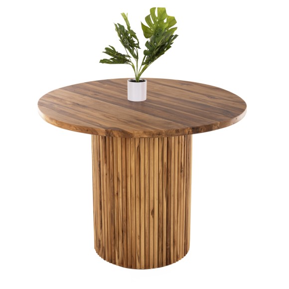 ΤΡΑΠΕΖΙ ΤΡΑΠΕΖΑΡΙΑΣ FB99895 ΜΑΣΙΦ ΞΥΛΟ ΤΕΑΚ Φ100X80Yεκ-3εκ.ΕΠΙΦΑΝΕΙΑ