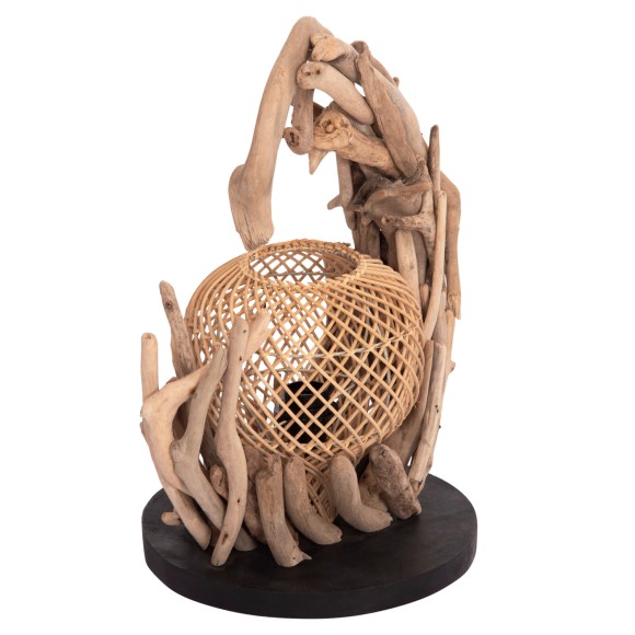 ΕΠΙΤΡΑΠΕΖΙΟ ΔΙΑΚΟΣΜΗΤΙΚΟ ΦΩΤΙΣΤΙΚΟ FB94438 DRIFTWOOD--RATTAN 30x30x49Υεκ.