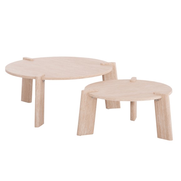 ΣΕΤ 2ΤΜΧ ΤΡΑΠΕΖΙΑ ΣΑΛΟΝΙΟΥ FB99943.01 MDF ΜΕ ΜΕΛΑΜΙΝΗ-ΦΥΣΙΚΟ 66x66εκ + 87x87εκ