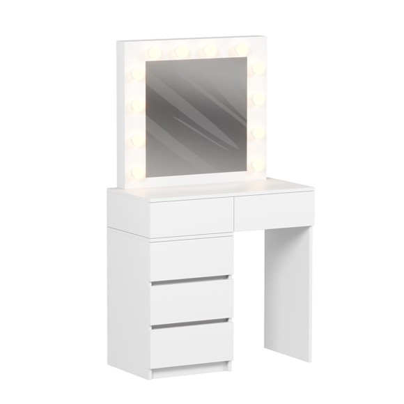 ΤΟΥΑΛΕΤΑ ΜΕ ΦΩΤΙΣΜΟ LED & ΣΥΡΤΑΡΙΑ FB92500.03 ΜΕΛΑΜΙΝΗ ΣΕ ΛΕΥΚΟ 80x40x140Υεκ.