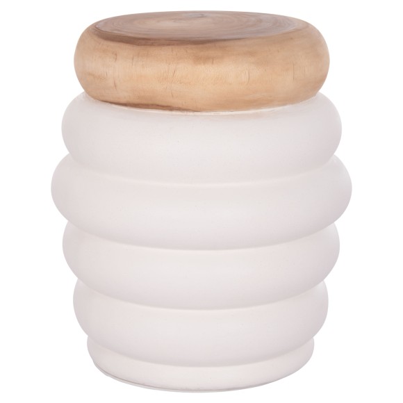 ΣΚΑΜΠΟ FB918172.02 FIBER CEMENT ΛΕΥΚΟ- ΞΥΛΟ TEAK TOP Φ45x46Υεκ.