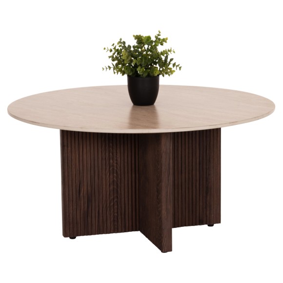 ΤΡΑΠΕΖΙ ΣΑΛΟΝΙΟΥ FB918329 ΚΕΡΑΜΙΚΟ TOP ΟΨΗ ΤΡΑΒΕΡΤΙΝΑΣ-MDF ΒΑΣΗ Φ80x40Υεκ.