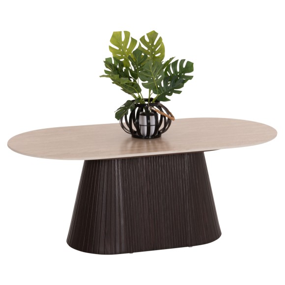 ΤΡΑΠΕΖΙ ΣΑΛΟΝΙΟΥ ΟΒΑΛ FB918321 ΚΕΡΑΜΙΚΟ TOP ΟΨΗ ΤΡΑΒΕΡΤΙΝΑΣ-MDF ΒΑΣΗ 120x60x46Υεκ