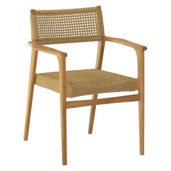 ΠΟΛΥΘΡΟΝΑ FB99937 ΞΥΛΟ TEAK & ΣΥΝΘ.RATTAN ΣΕ ΦΥΣΙΚΟ ΧΡΩΜΑ 57x63x80,5Υ - 2τμχ