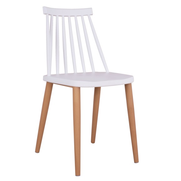 ΚΑΡΕΚΛΑ ΤΡΑΠΕΖΑΡΙΑΣ FB98052.01 ΛΕΥΚΗ ΜΕ ΜΕΤΑΛΛΙΚΑ ΠΟΔΙΑ 43x46,5x82 εκ. - 4τμχ