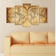 ΠΕΝΤΑΠΤΥΧΟΣ ΠΙΝΑΚΑΣ MDF VINTAGE WORLD MAP HM97206.06 100X60x0,3 εκ.