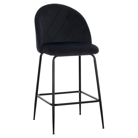 ΣΚΑΜΠΟ ΜΕΣΑΙΟΥ ΥΨΟΥΣ FB98732.14 ΜΕ ΜΕΤΑΛΛΙΚΑ ΠΟΔΙΑ & ΒΕΛΟΥΔΟ ΜΑΥΡΟ 45x53x98 εκ. - 2τμχ