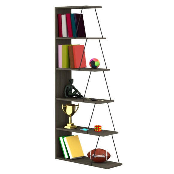 ΒΙΒΛΙΟΘΗΚΗ FB92241.13 OLIVE GREY ME ΜΑΥΡΕΣ ΒΕΡΓΕΣ 65x22-24x146Υεκ.