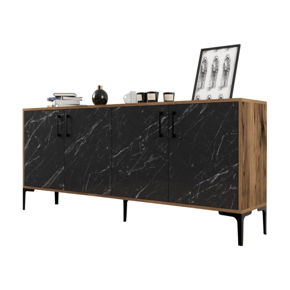 ΜΠΟΥΦΕΣ ΜΕΛΑΜΙΝΗΣ FB99428.03 ΚΑΡΥΔΙ ΚΑΙ ΟΨΗ ΜΑΥΡΟ ΜΑΡΜΑΡΟ 180x35x78Υεκ.