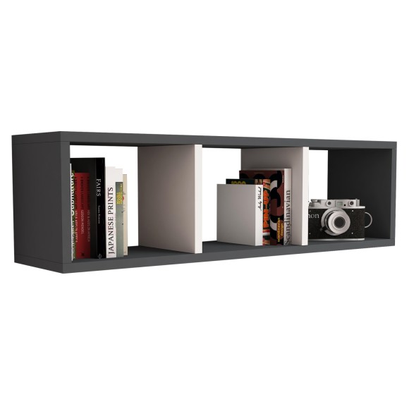 ΡΑΦΙΕΡΑ ΤΟΙΧΟΥ ΜΕΛΑΜΙΝΗΣ ΓΚΡΙ & ΛΕΥΚΟ FB99228.13 90x22x25,6Υ εκ.