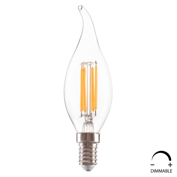 ΛΑΜΠΤΗΡΑΣ FB94047.01 ΣΤΥΛ ΦΛΟΓΑ LED FILAMENT 6W E14 3000K ΔΙΑΦΑΝΟ DIMMABLE