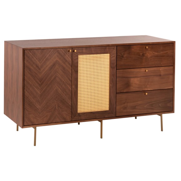 ΜΠΟΥΦΕΣ FB99735 MDF ΜΕ ΦΥΣΙΚΟ ΚΑΠΛΑΜΑ ΚΑΡΥΔΙΑΣ-ΧΡΥΣΑ ΜΕΤΑΛΛΙΚΑ ΠΟΔΙΑ 150x40x80Υεκ