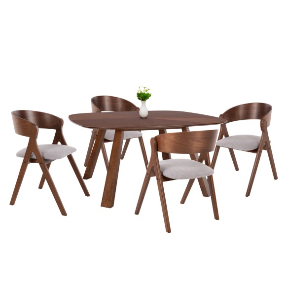 ΣΕΤ ΤΡΑΠΕΖΑΡΙΑΣ 5ΤΜΧ FB921340.01 ΤΡΑΠΕΖΙ ΑΠΟ MDF--ΚΑΡΕΚΛΕΣ ΑΠΟ RUBBERWOOD